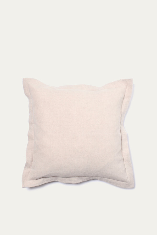 Decorative Throw Pillow - Organic Fabric - Beige