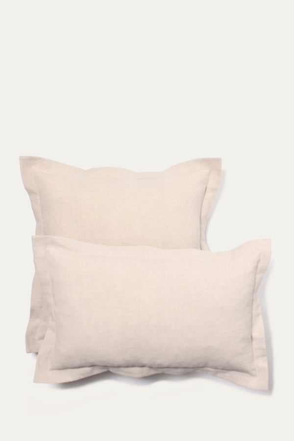 Decorative Throw Pillow - Organic Fabric - Beige