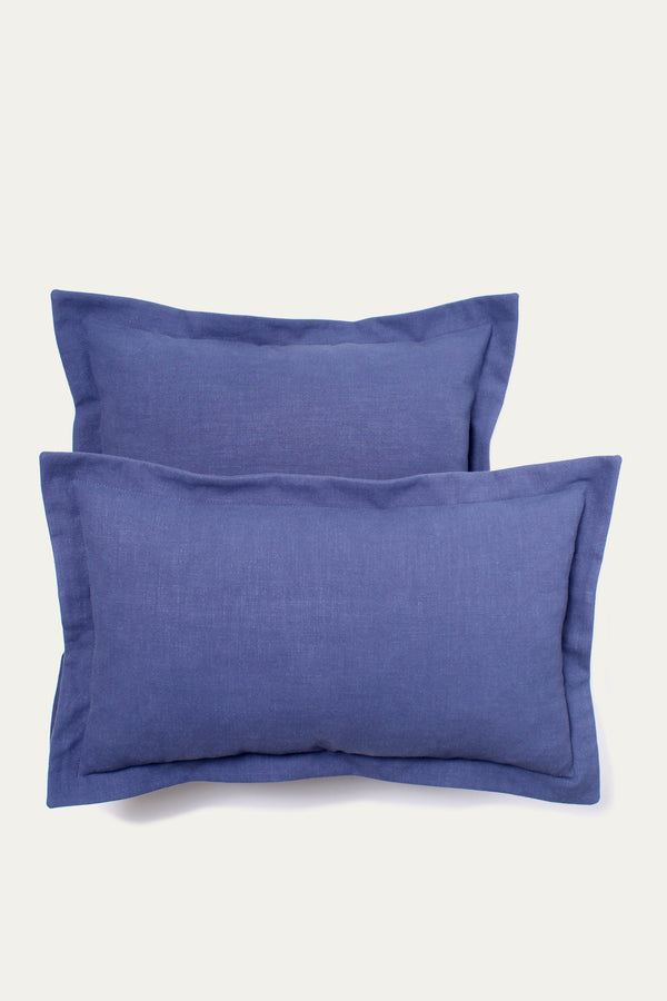 Decorative Throw Pillow - Organic Fabric - Blue