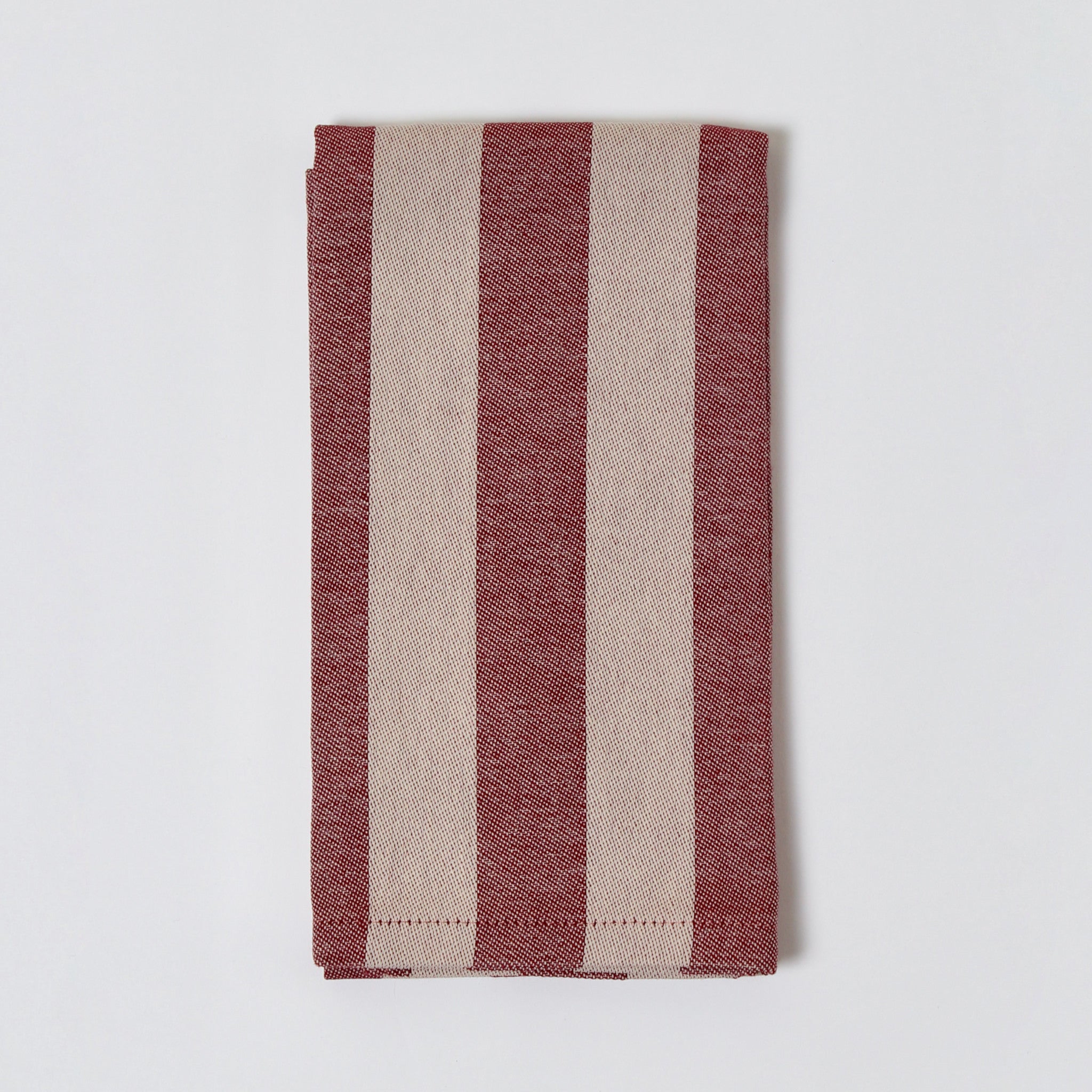 Cotton kitchen towel 50x70 cm with red and beige stripes