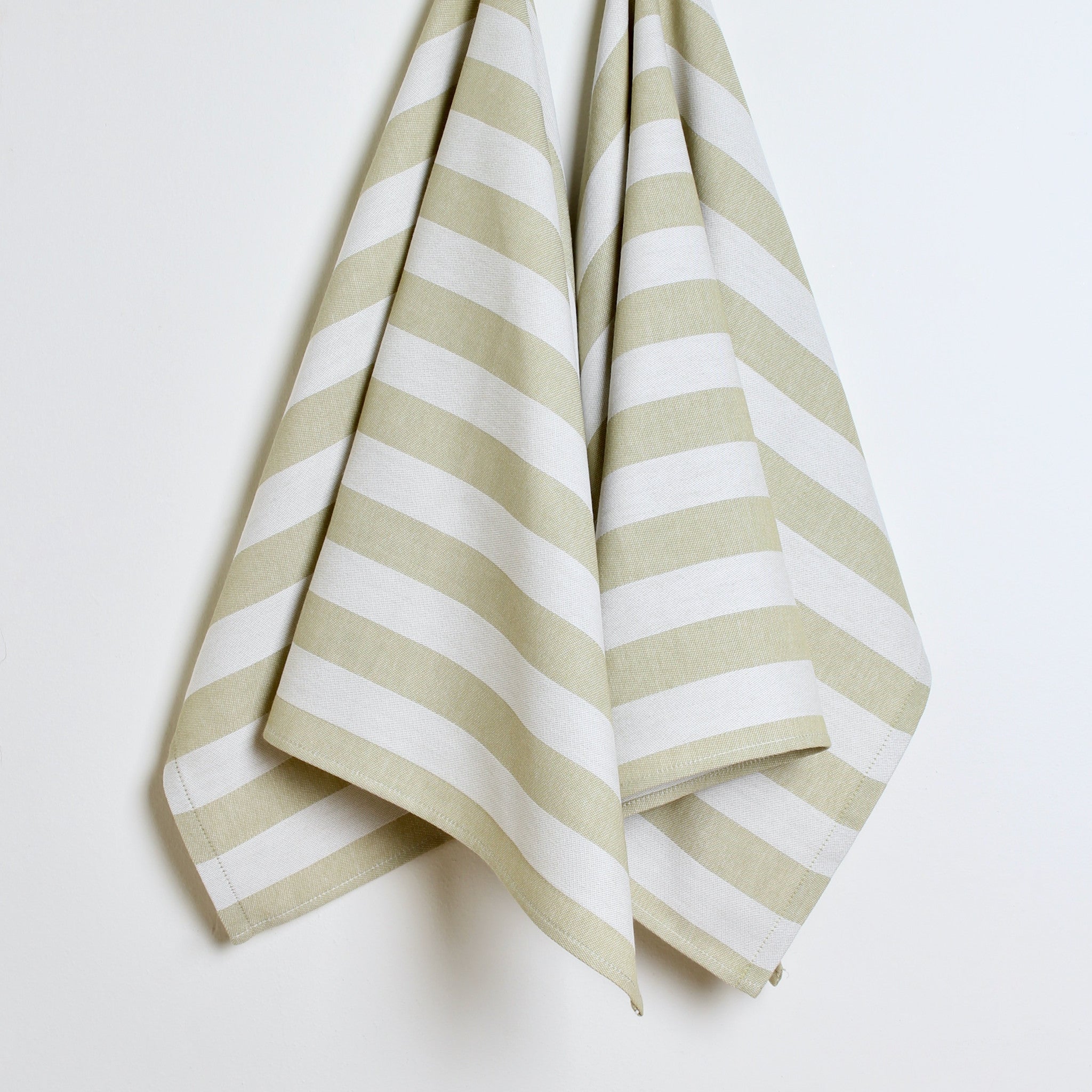 Absorbent and durable striped towel for dishes, hands, and counters