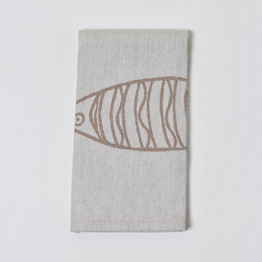 Lasa Home cotton kitchen towel with sardine design, 50x70 cm