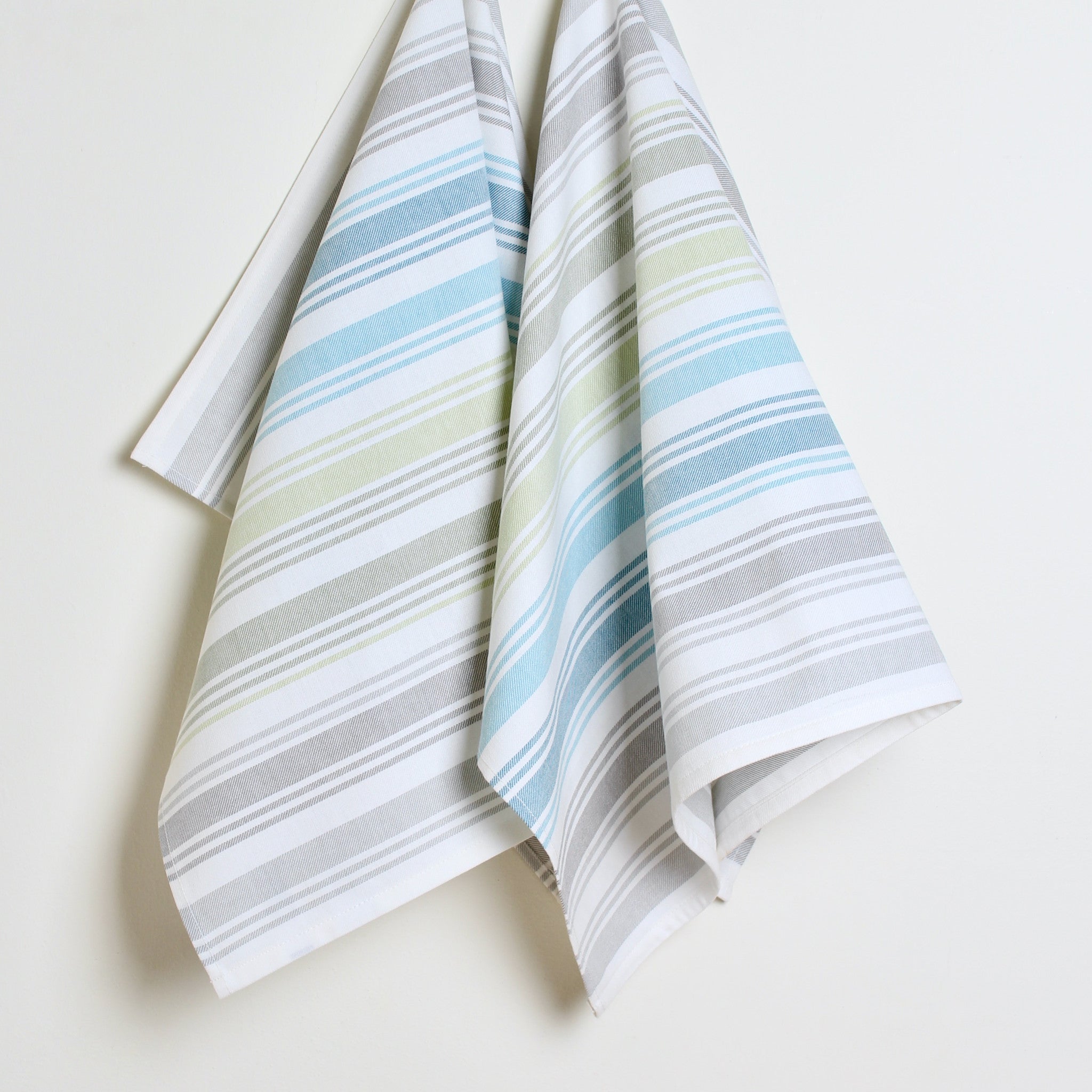 Lasa Home striped kitchen towel in bluish and white, 100% cotton