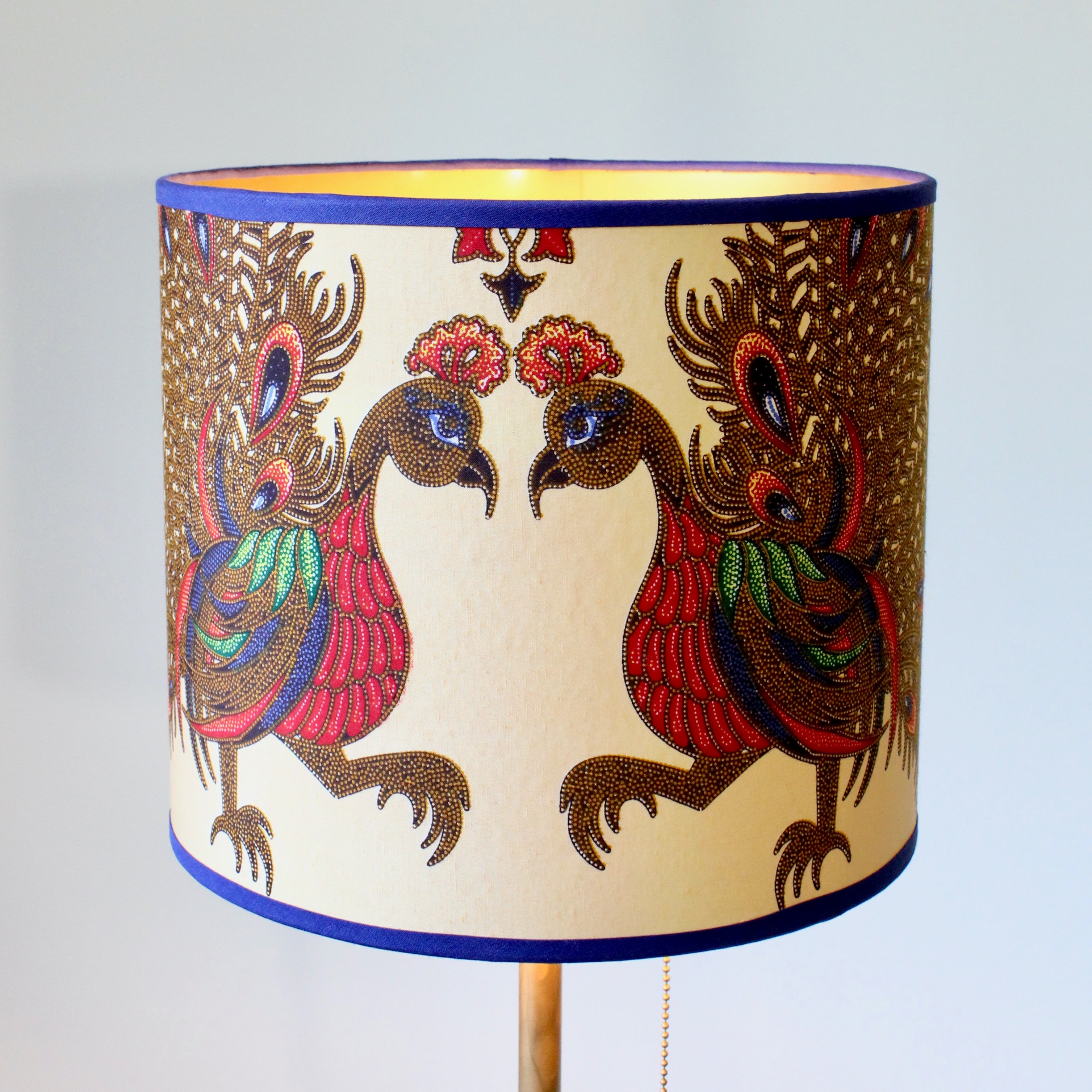 bird motif lampshade fabric lamp shade handmade portugal decorative lighting table floor ceiling lamp