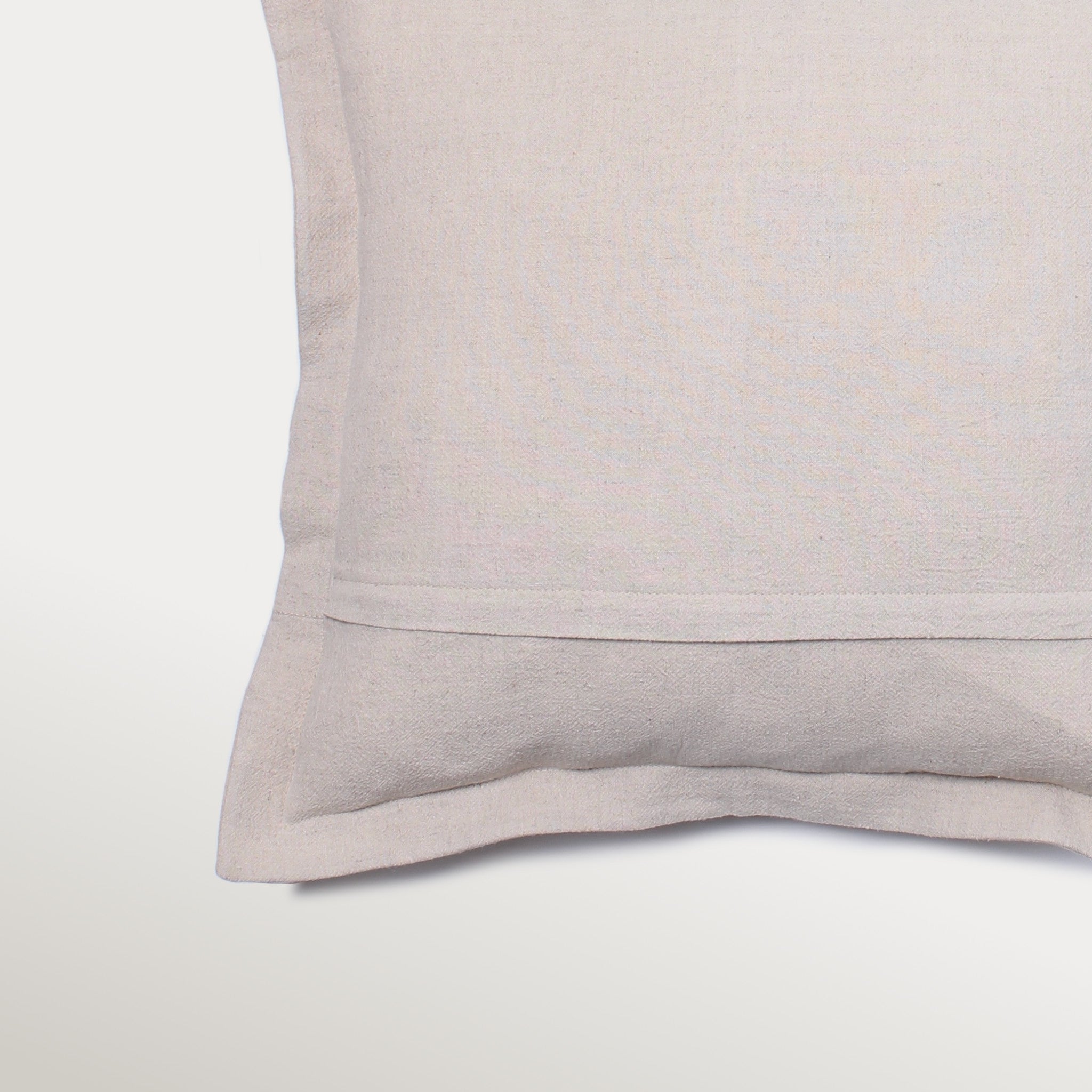 Decorative Throw Pillow - Organic Fabric - Beige