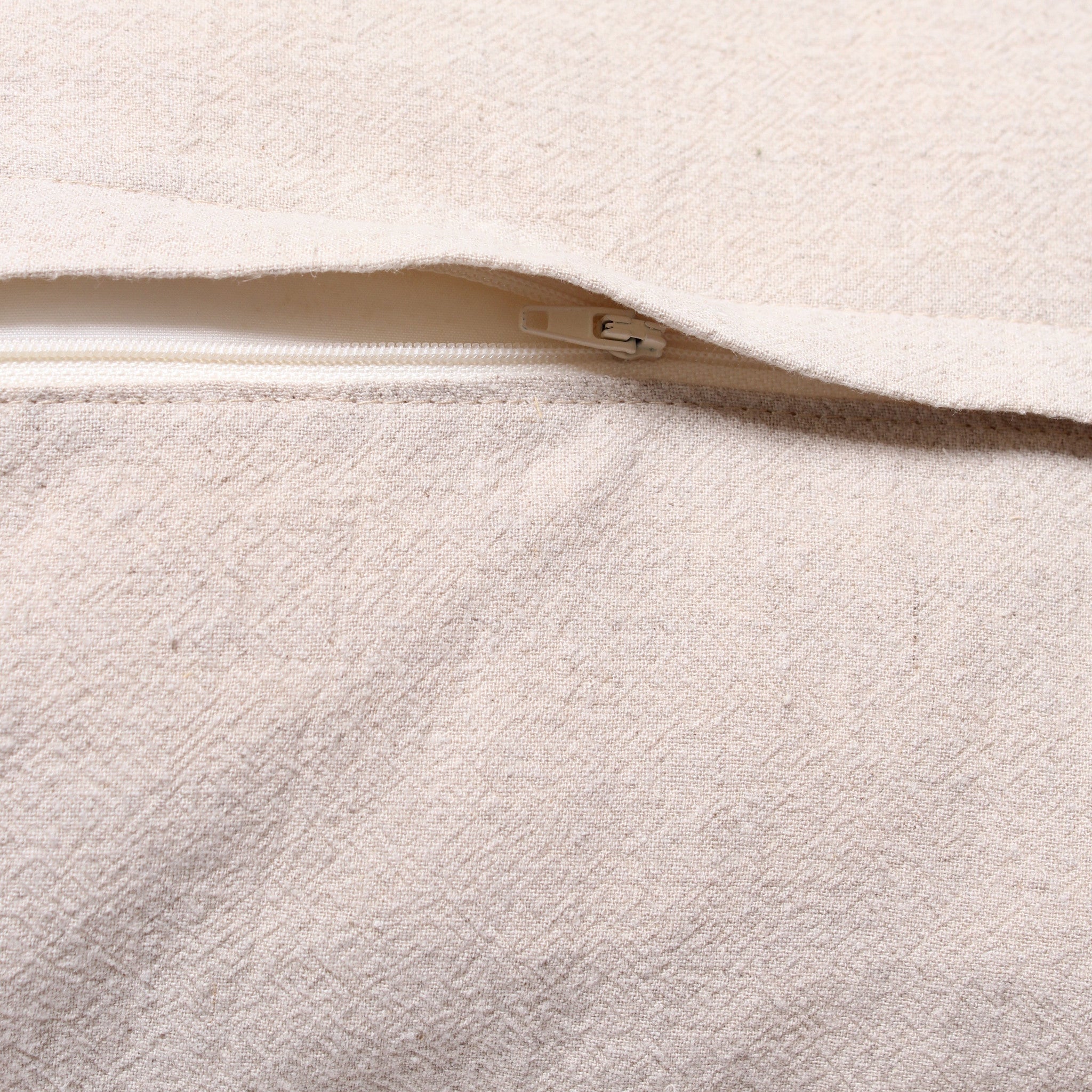 Decorative Throw Pillow - Organic Fabric - Beige