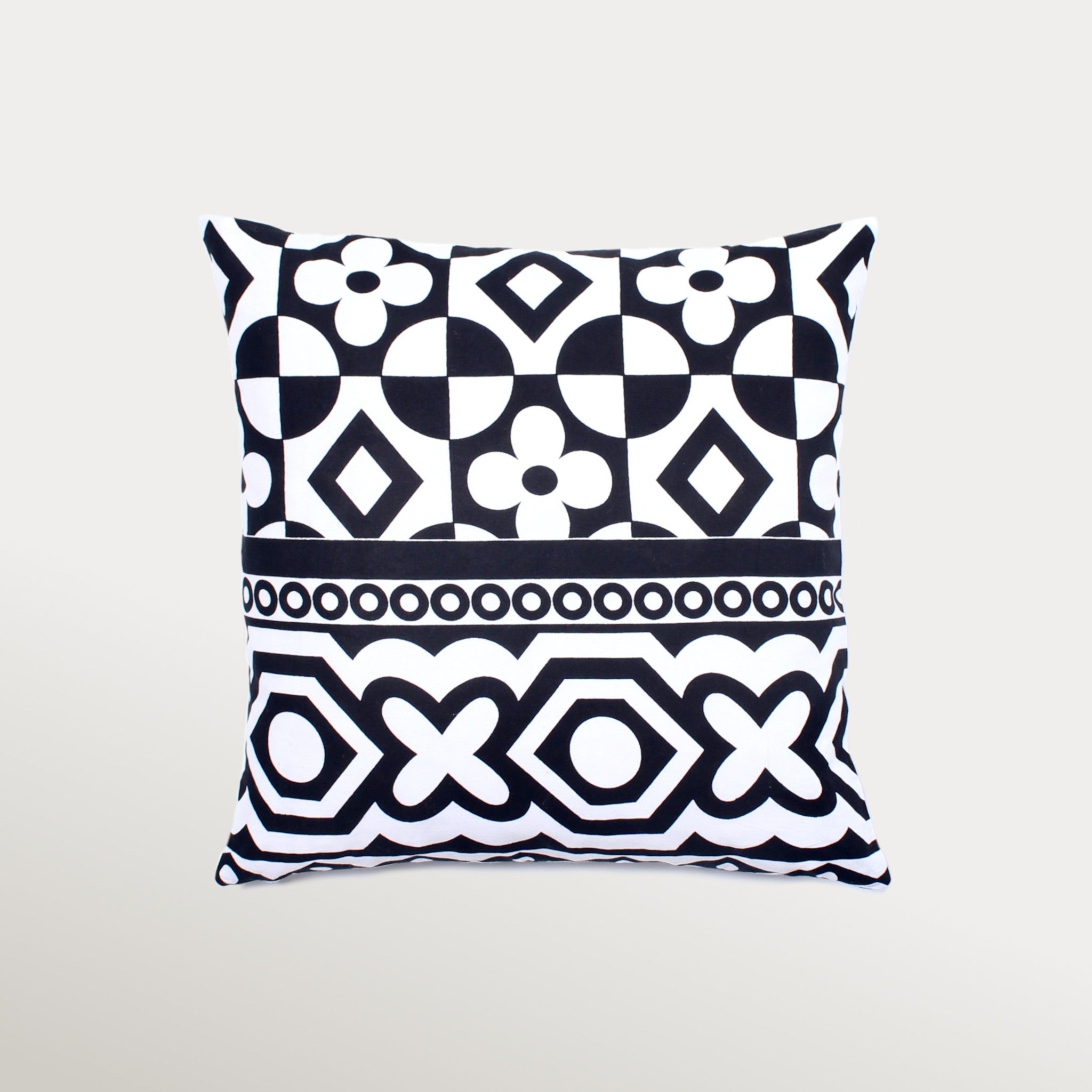 Handmade African wax cotton pillow cover with bold traditional prints — vibrant decorative cushion for ethnic, modern, and artistic home décor
