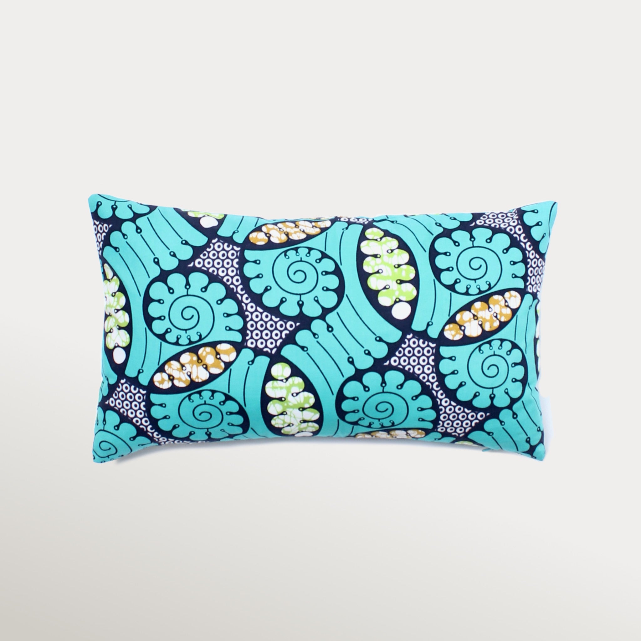 Handcrafted wax cotton pillow cover with bold African print design – vibrant colorful throw pillow for modern home décor